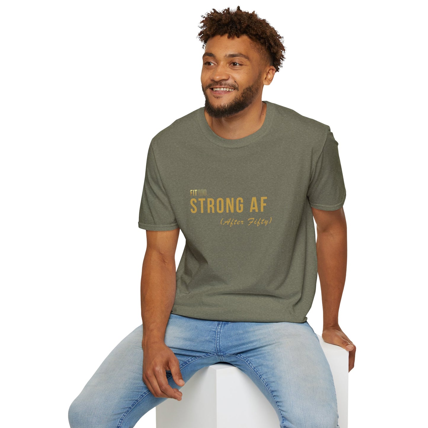 Strong AF (After Fifty) Unisex T-Shirt | Motivational Workout Tee & Gift for Fitness Lovers | FitQuo