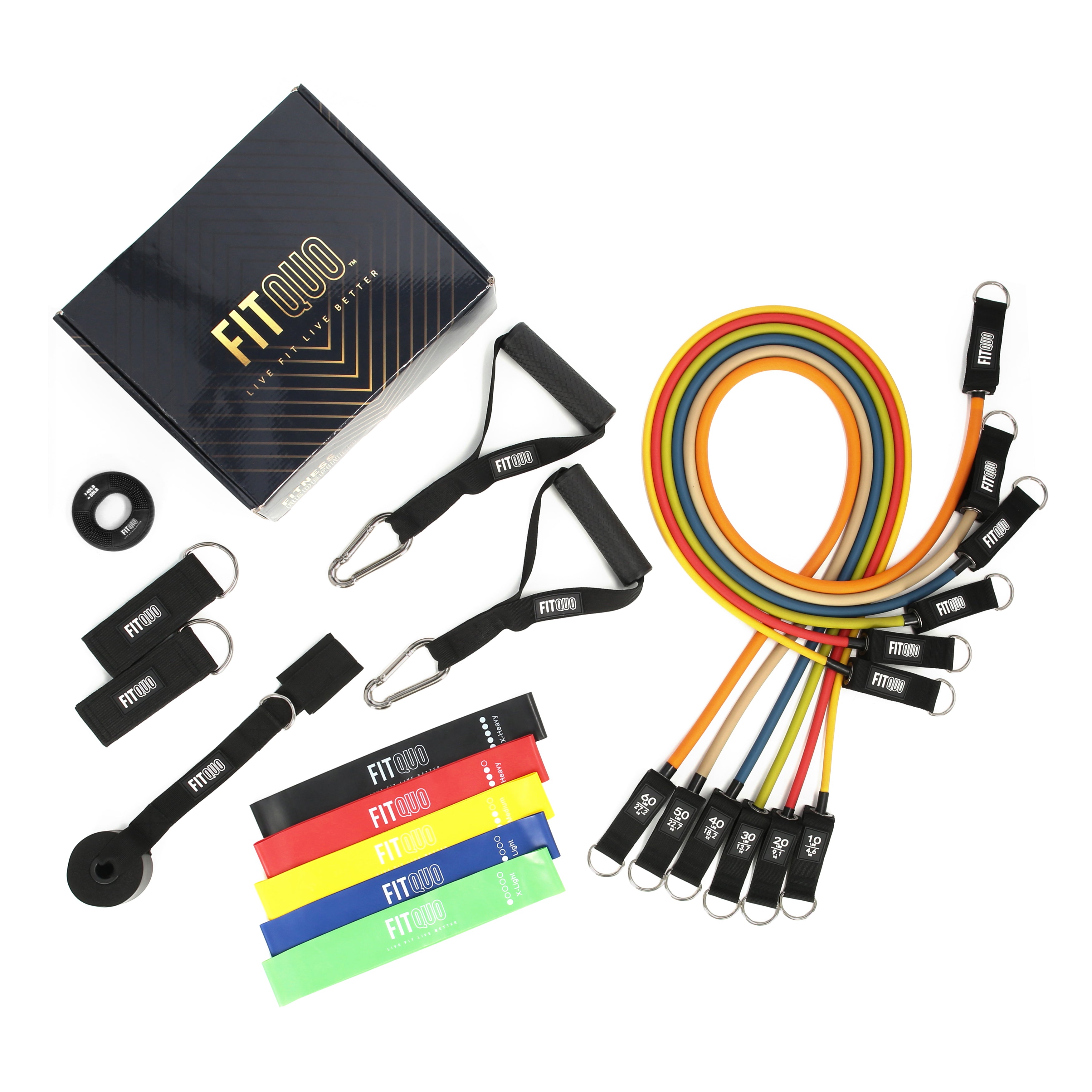 FitQuo Strength System (Premium Bands + Training Program + Coaching Ca